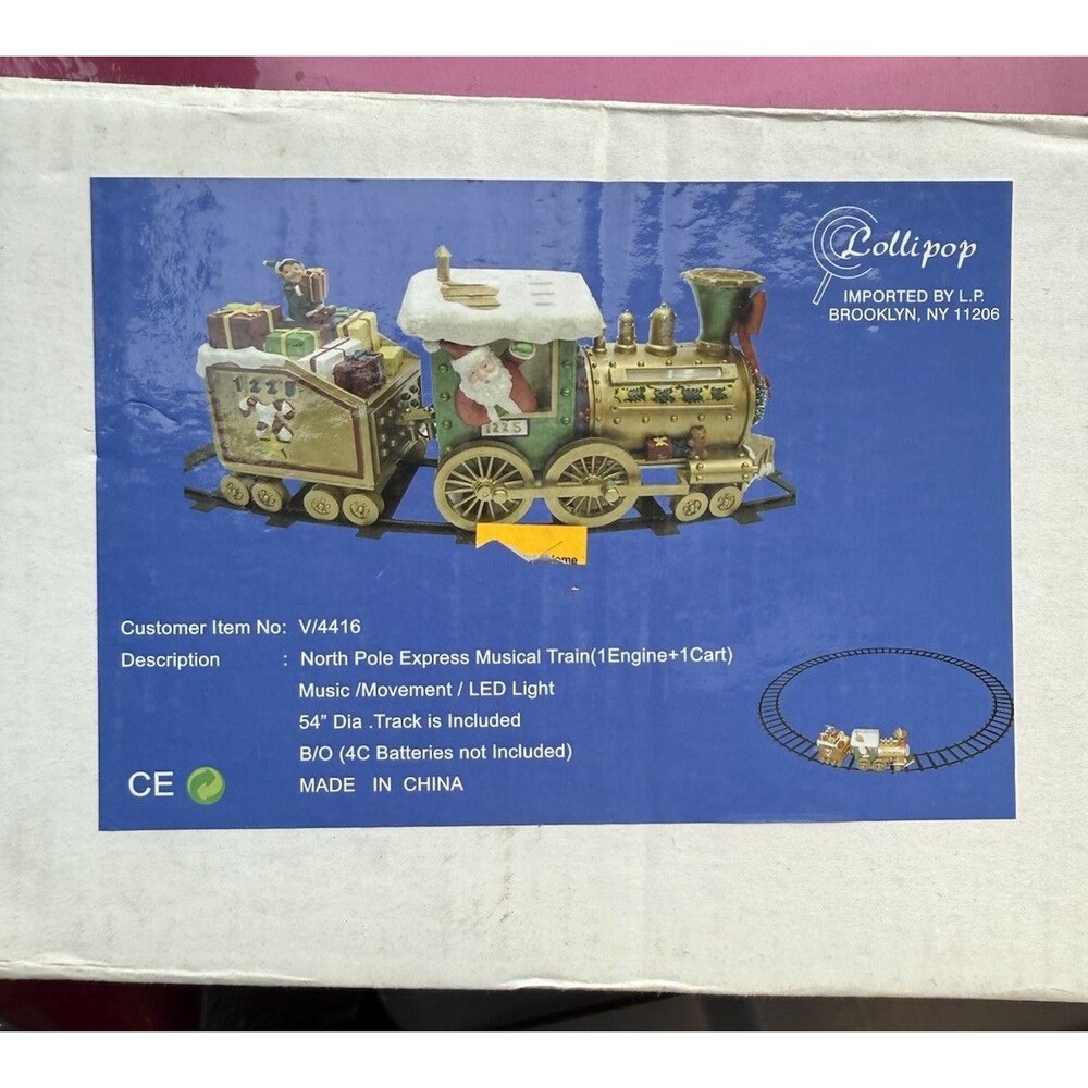 NIB "North Pole Express"  Musical Train. Vintage Christmas 2006 By Lollipop